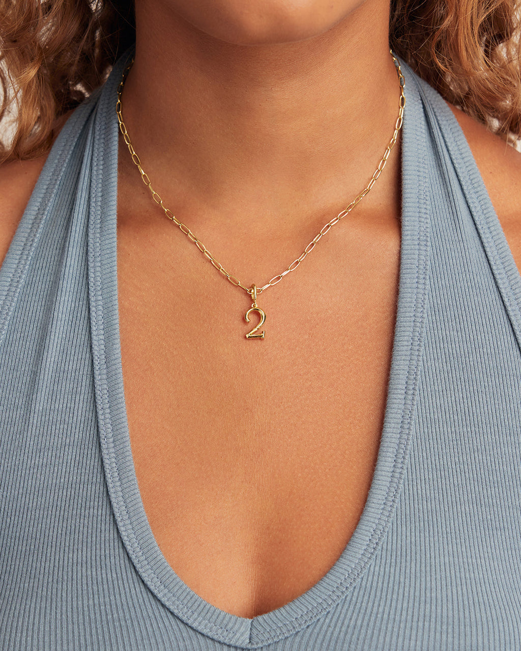 Scout Number Charm || option::18K Gold Plated, 2