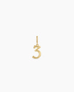 Scout Number Charm || option::18K Gold Plated, 3
