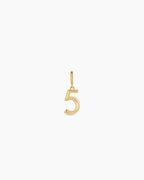 Scout Number Charm || option::18K Gold Plated, 5