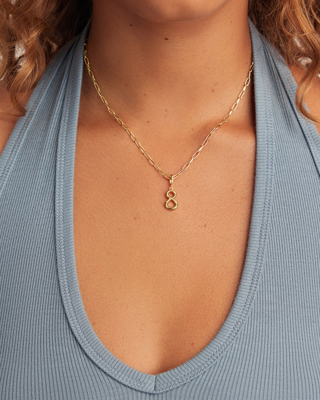Scout Number Charm || option::18K Gold Plated, 8