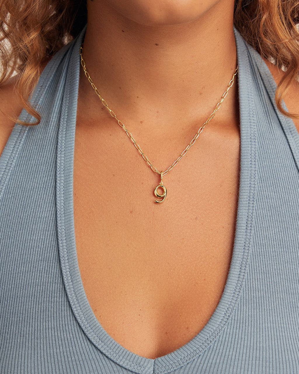 Scout Number Charm || option::18K Gold Plated, 9