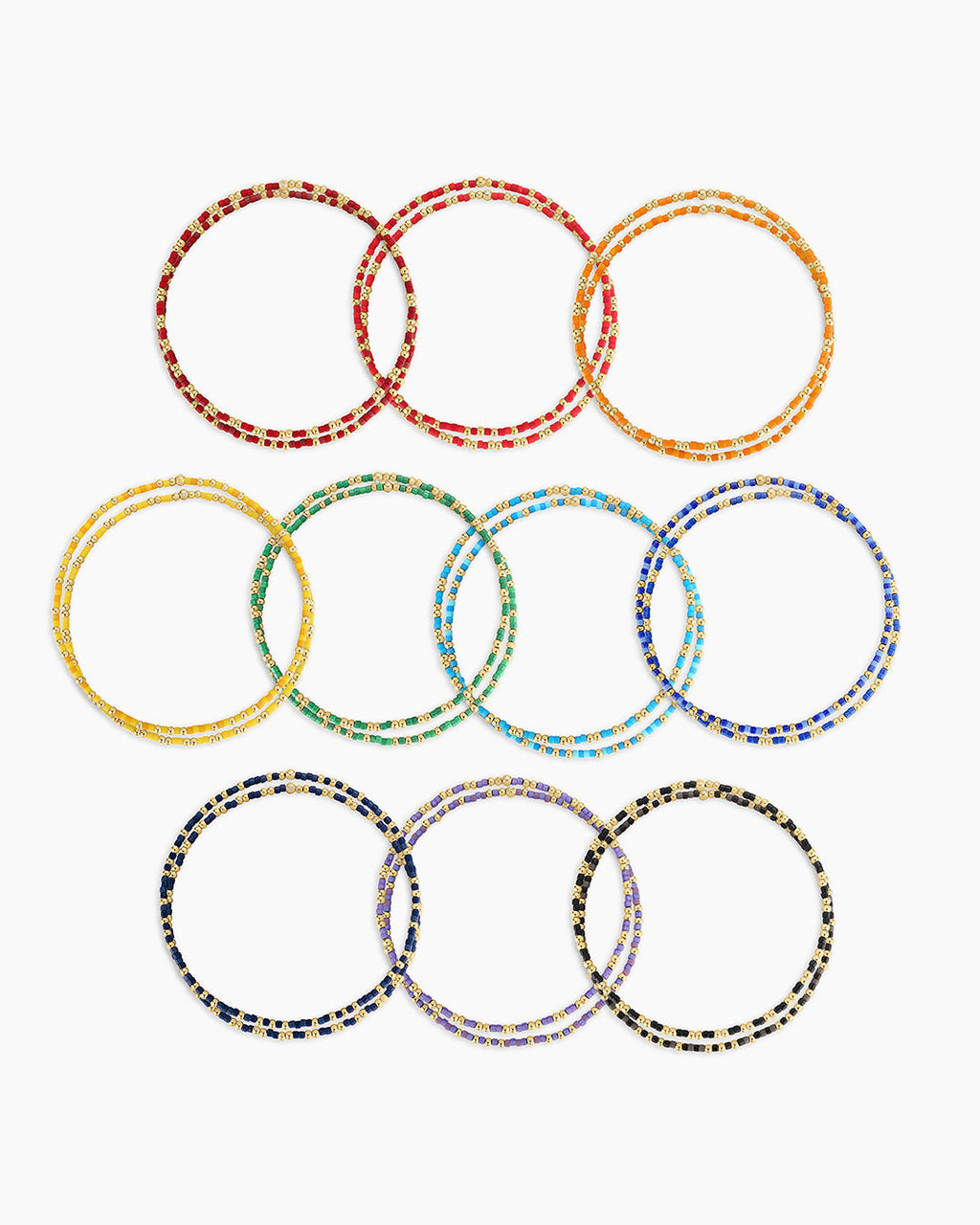 Scout Beaded Bracelet || option::18K Gold Plated, Navy