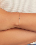 14k Gold Crew Alphabet Bracelet || option::14K Solid Gold, D