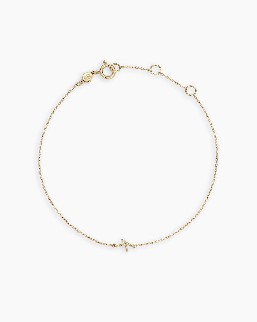 14k Gold Crew Alphabet Bracelet || option::14K Solid Gold, K