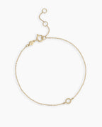 14k Gold Crew Alphabet Bracelet || option::14K Solid Gold, O