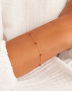 Garnet Newport Bracelet || option::14K Solid Gold, Garnet - January