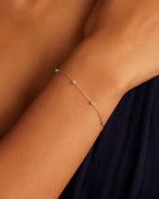 Emerald Newport Bracelet || option::14K Solid Gold, Emerald - May