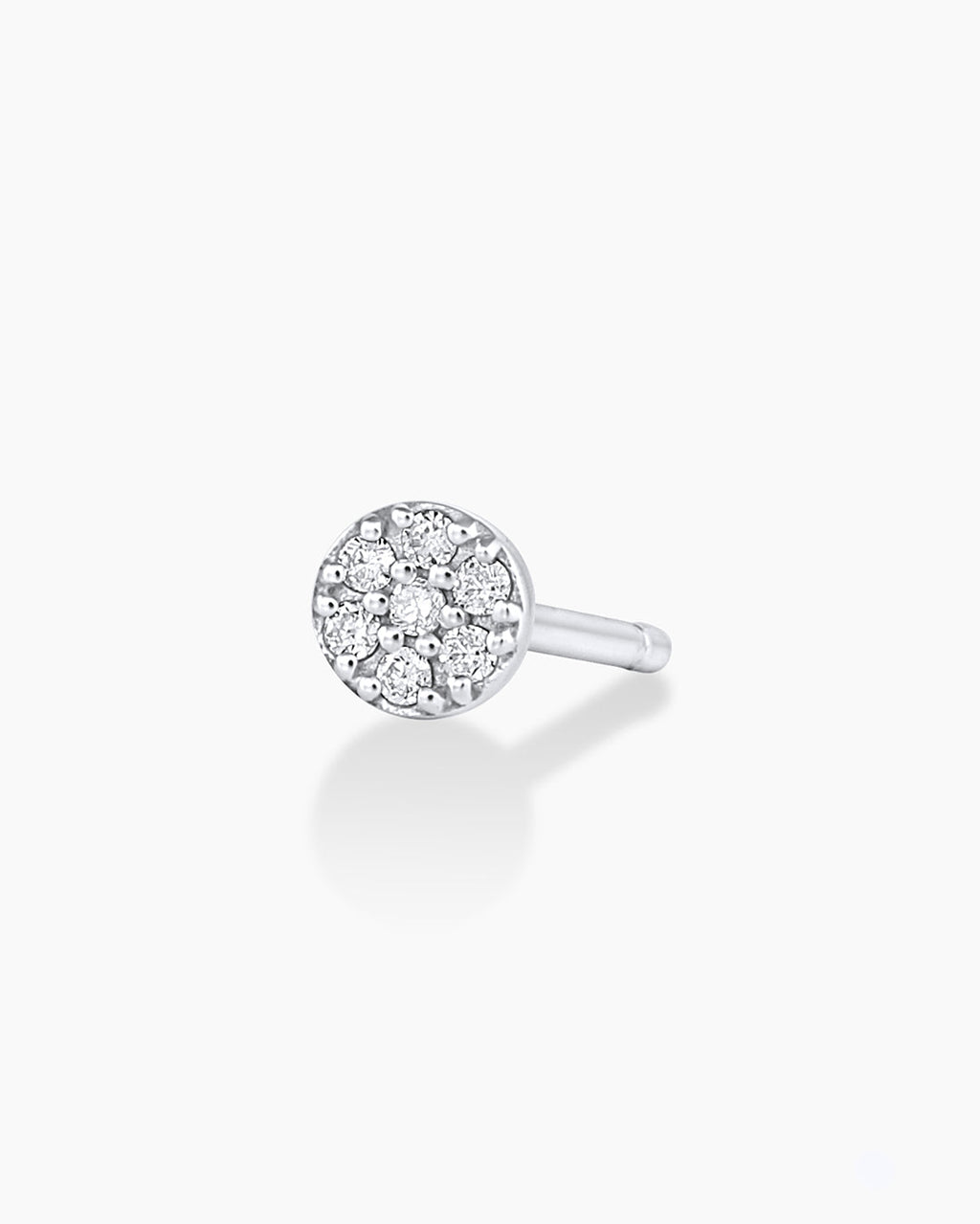 Diamond Pave Studs || option::14K Solid White Gold