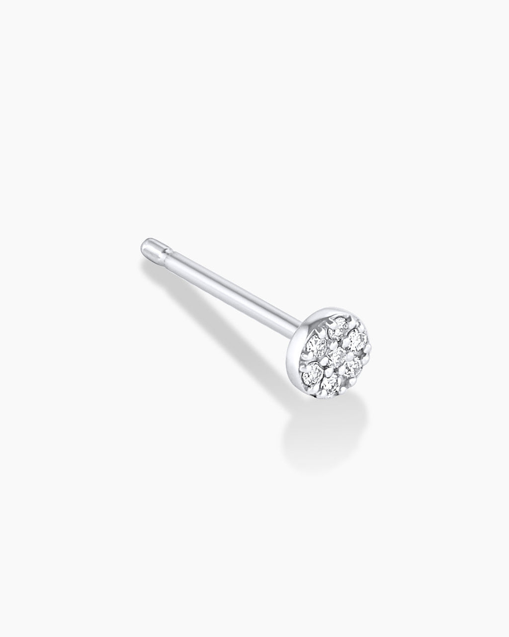 Diamond Pave Studs || option::14K Solid White Gold