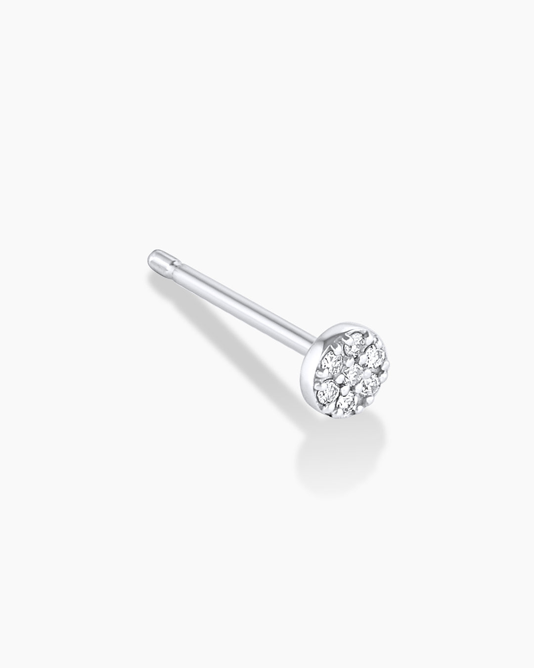 Diamond Pave Studs || option::14K Solid White Gold