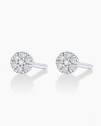 Diamond Pave Studs || option::14K Solid White Gold