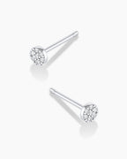 Diamond Pave Studs || option::14K Solid White Gold