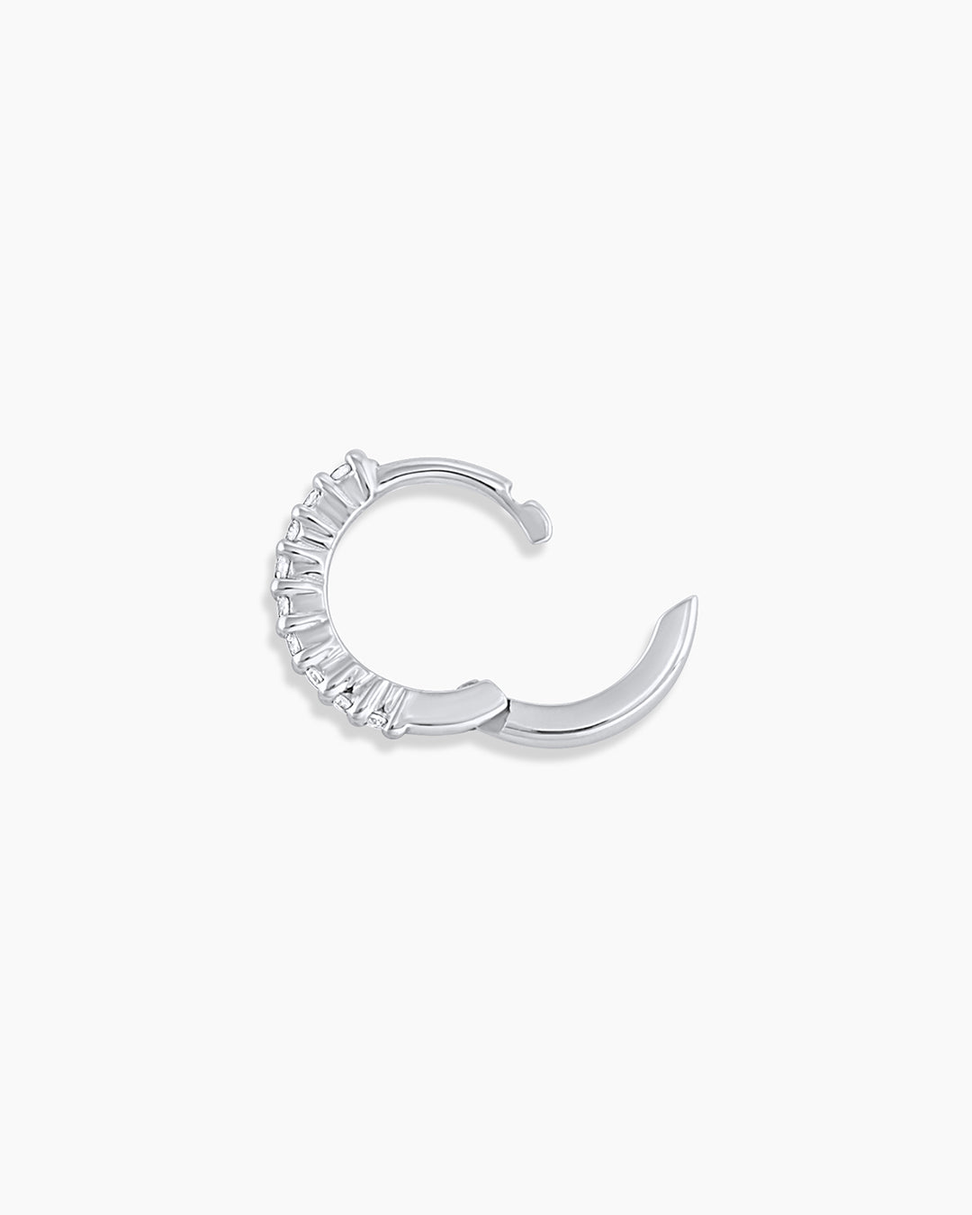 Classic Gold Huggie || option::14K Solid White Gold, 9mm