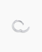 Classic Gold Huggie || option::14K Solid White Gold, 8mm