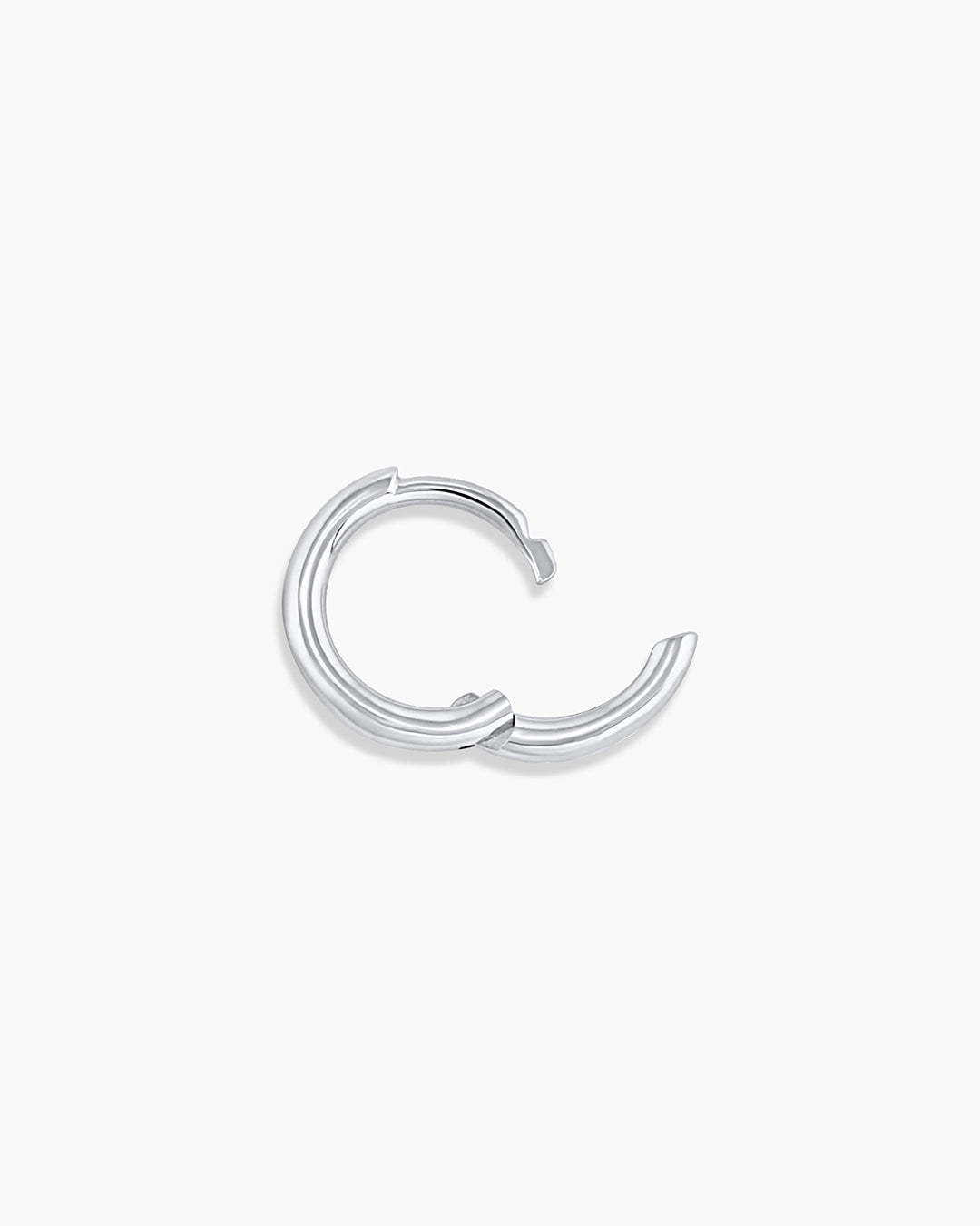 Classic Gold Huggie || option::14K Solid White Gold, 8mm
