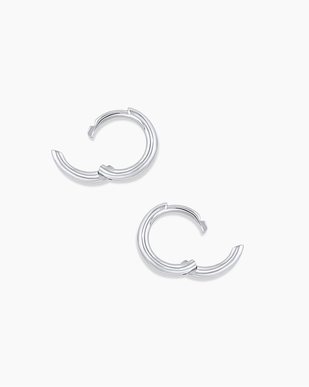 Classic Gold Huggie || option::14K Solid White Gold, 8mm