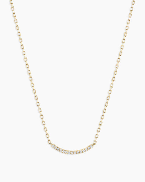 Diamond Taner Bar Mini Necklace || option::14K Solid Gold