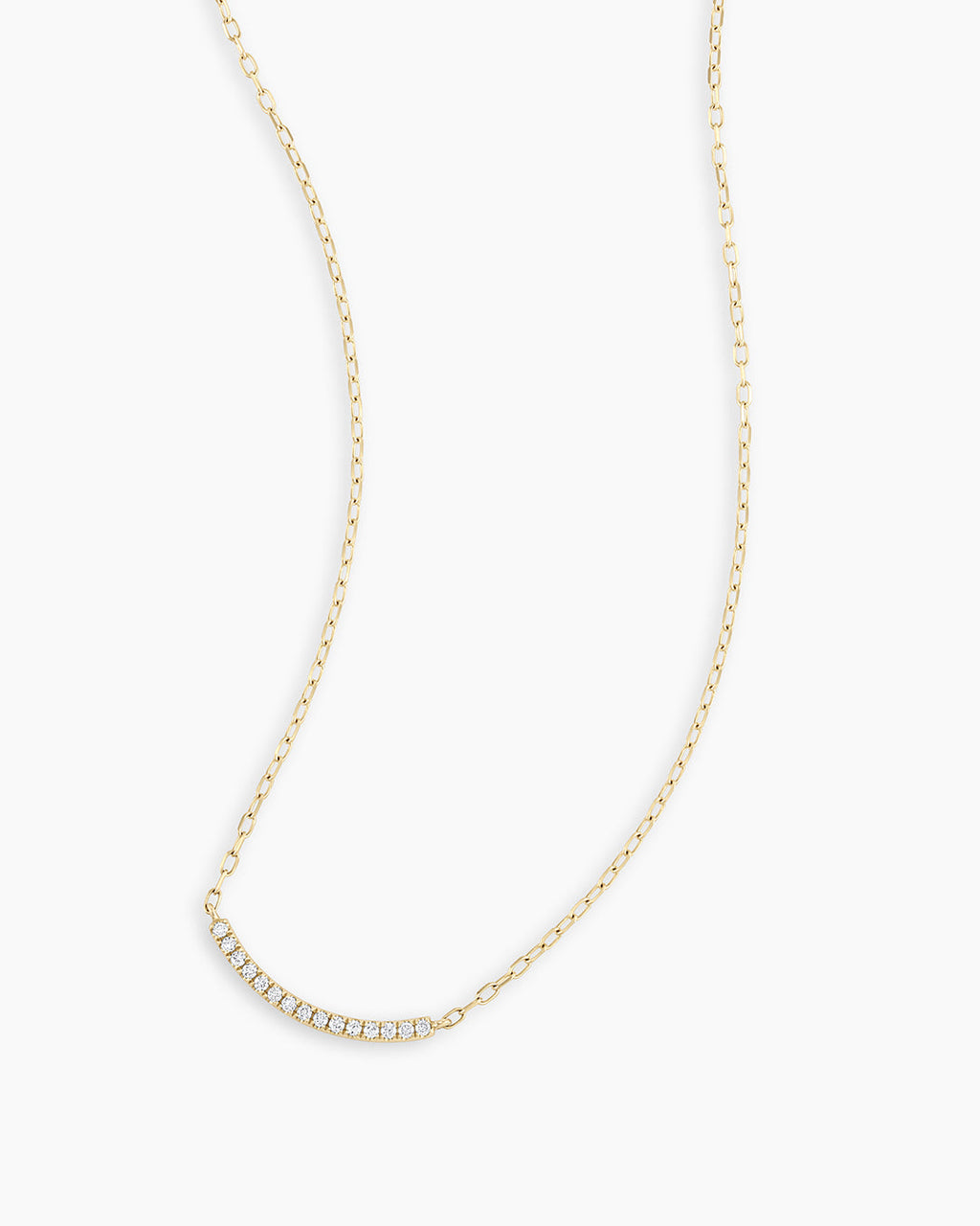 Diamond Taner Bar Mini Necklace || option::14K Solid Gold