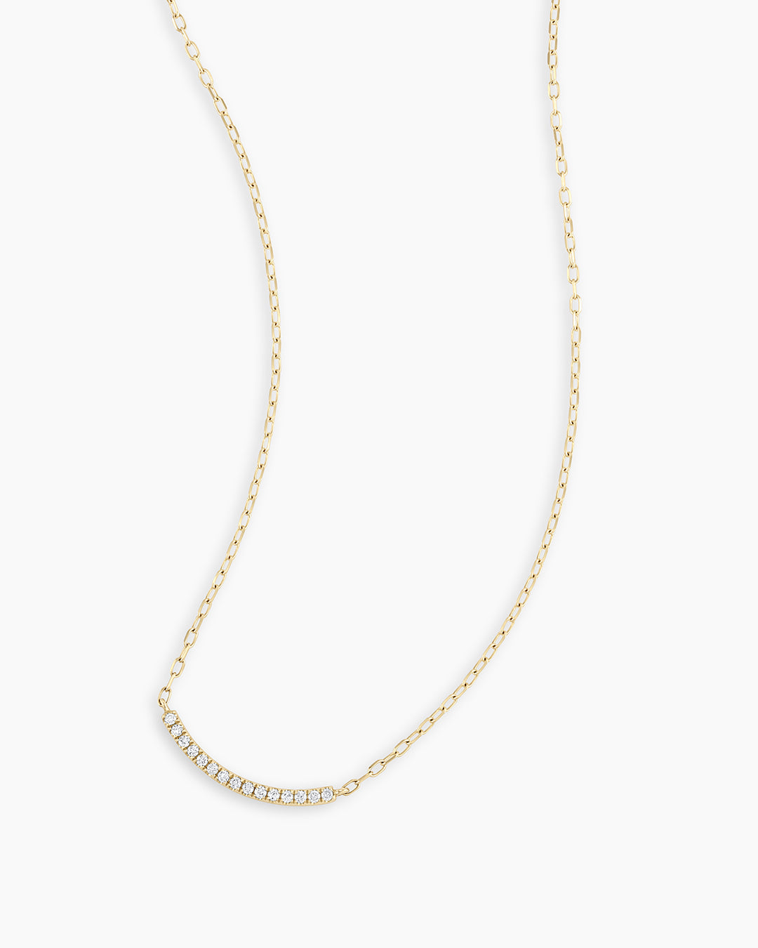 Diamond Taner Bar Mini Necklace || option::14K Solid Gold
