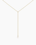 Pearl Lariat Necklace || option::14K Solid Gold