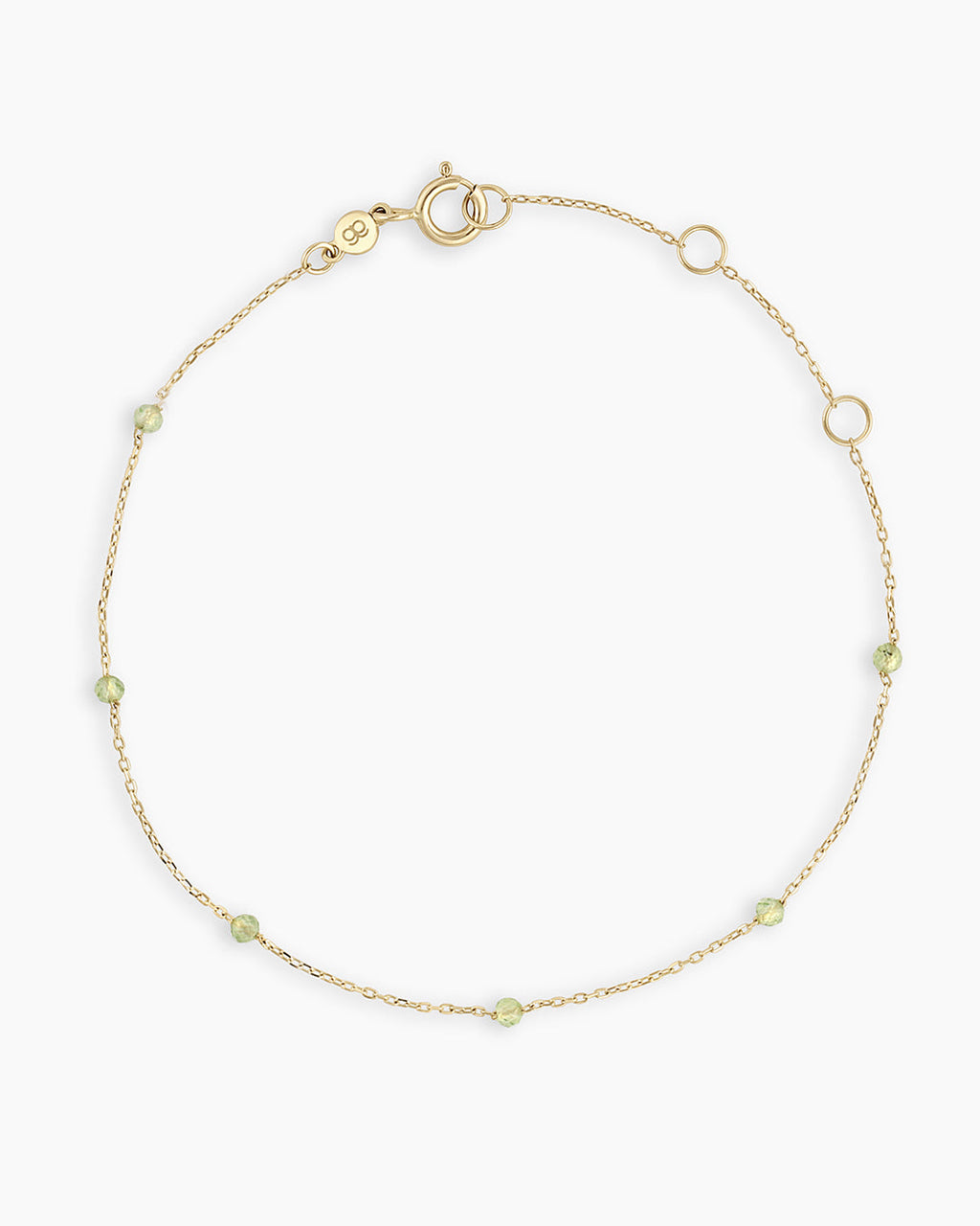 Peridot Newport Bracelet || option::14K Solid Gold, Peridot - August