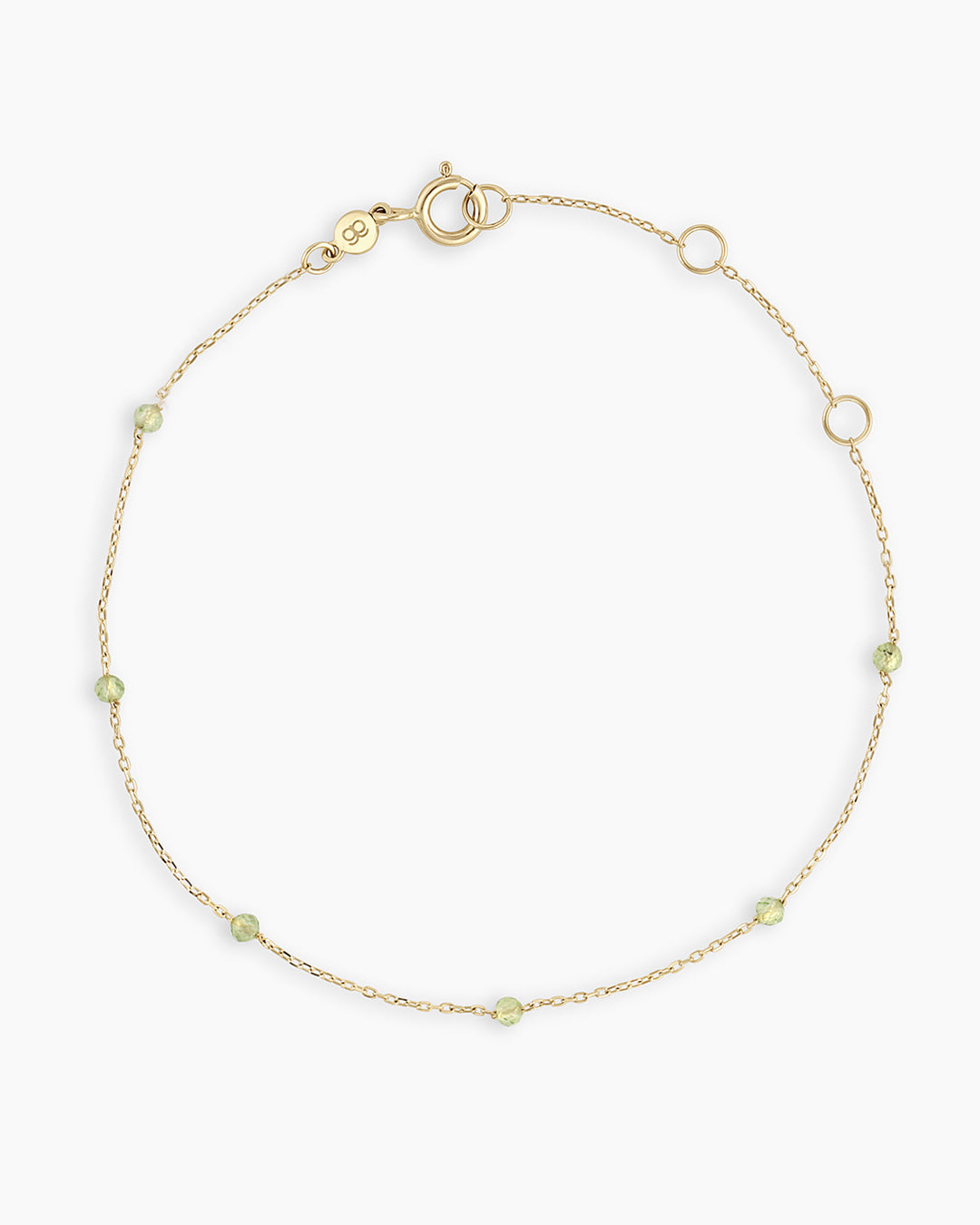 Peridot Newport Bracelet || option::14K Solid Gold, Peridot - August