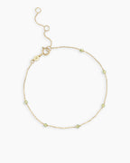 Peridot Newport Bracelet || option::14K Solid Gold, Peridot - August