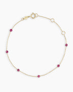 Ruby Newport Bracelet || option::14K Solid Gold, Ruby - July