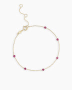 Ruby Newport Bracelet || option::14K Solid Gold, Ruby - July