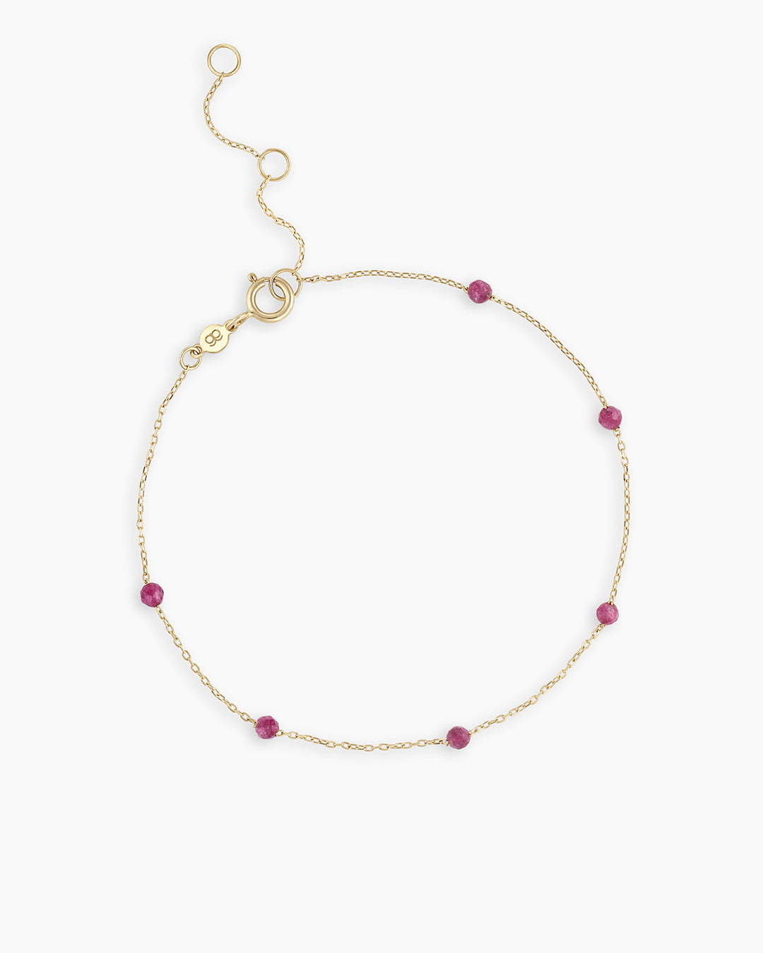 Ruby Newport Bracelet || option::14K Solid Gold, Ruby - July