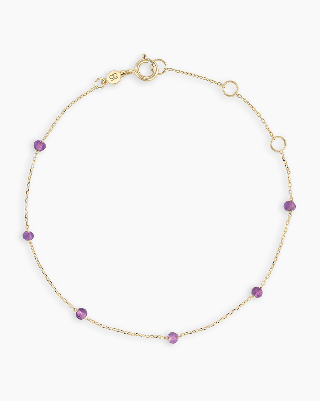Amethyst Newport Bracelet || option::14K Solid Gold, Amethyst - February