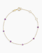 Amethyst Newport Bracelet || option::14K Solid Gold, Amethyst - February