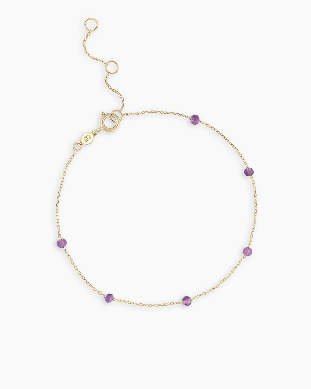 Amethyst Newport Bracelet || option::14K Solid Gold, Amethyst - February