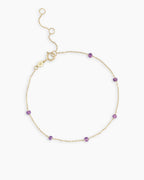 Amethyst Newport Bracelet || option::14K Solid Gold, Amethyst - February