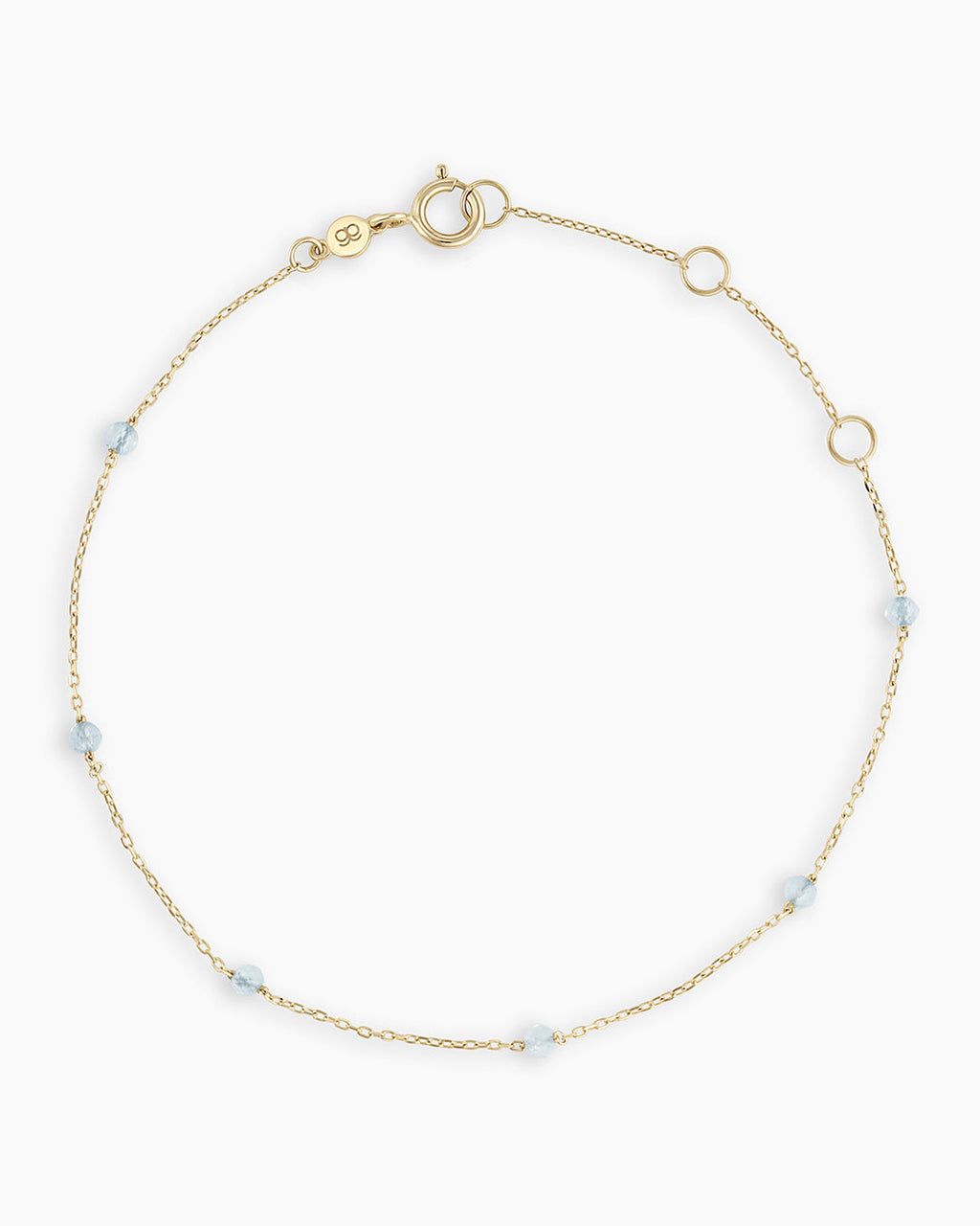 Aquamarine Newport Bracelet || option::14K Solid Gold, Aquamarine - March