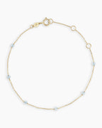 Aquamarine Newport Bracelet || option::14K Solid Gold, Aquamarine - March