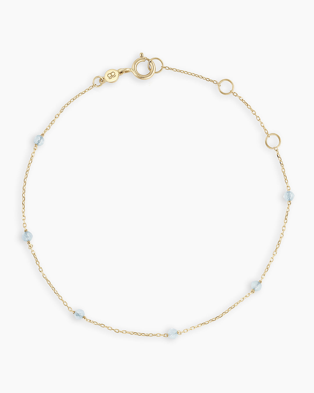 Aquamarine Newport Bracelet || option::14K Solid Gold, Aquamarine - March