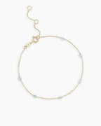 Aquamarine Newport Bracelet || option::14K Solid Gold, Aquamarine - March
