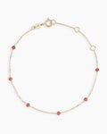 Garnet Newport Bracelet || option::14K Solid Gold, Garnet - January