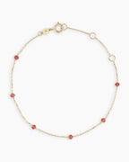 Garnet Newport Bracelet || option::14K Solid Gold, Garnet - January