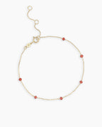 Garnet Newport Bracelet || option::14K Solid Gold, Garnet - January