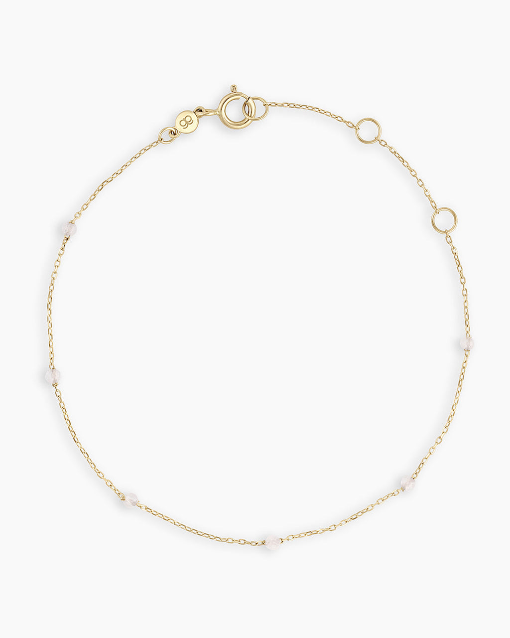 White TopazNewport Bracelet || option::14K Solid Gold, White Topaz - April