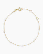 White TopazNewport Bracelet || option::14K Solid Gold, White Topaz - April