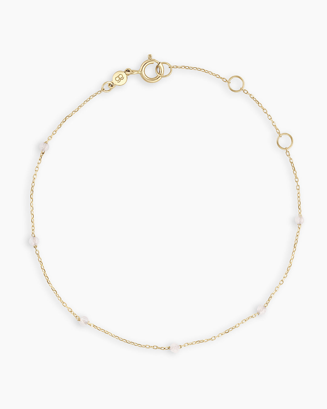 White TopazNewport Bracelet || option::14K Solid Gold, White Topaz - April
