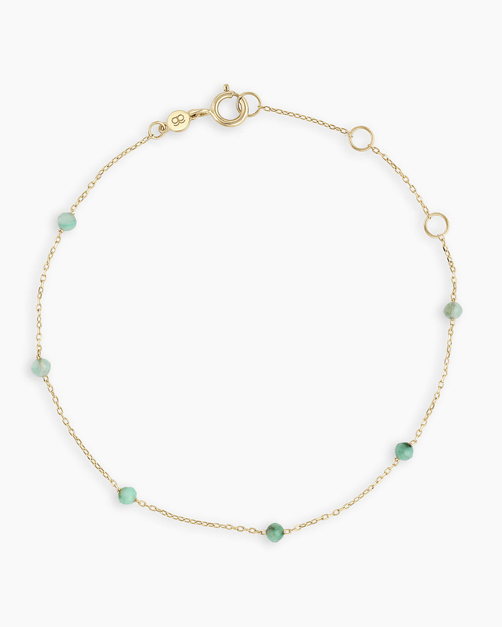 Emerald Newport Bracelet || option::14K Solid Gold, Emerald - May