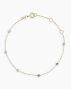 Emerald Newport Bracelet || option::14K Solid Gold, Emerald - May