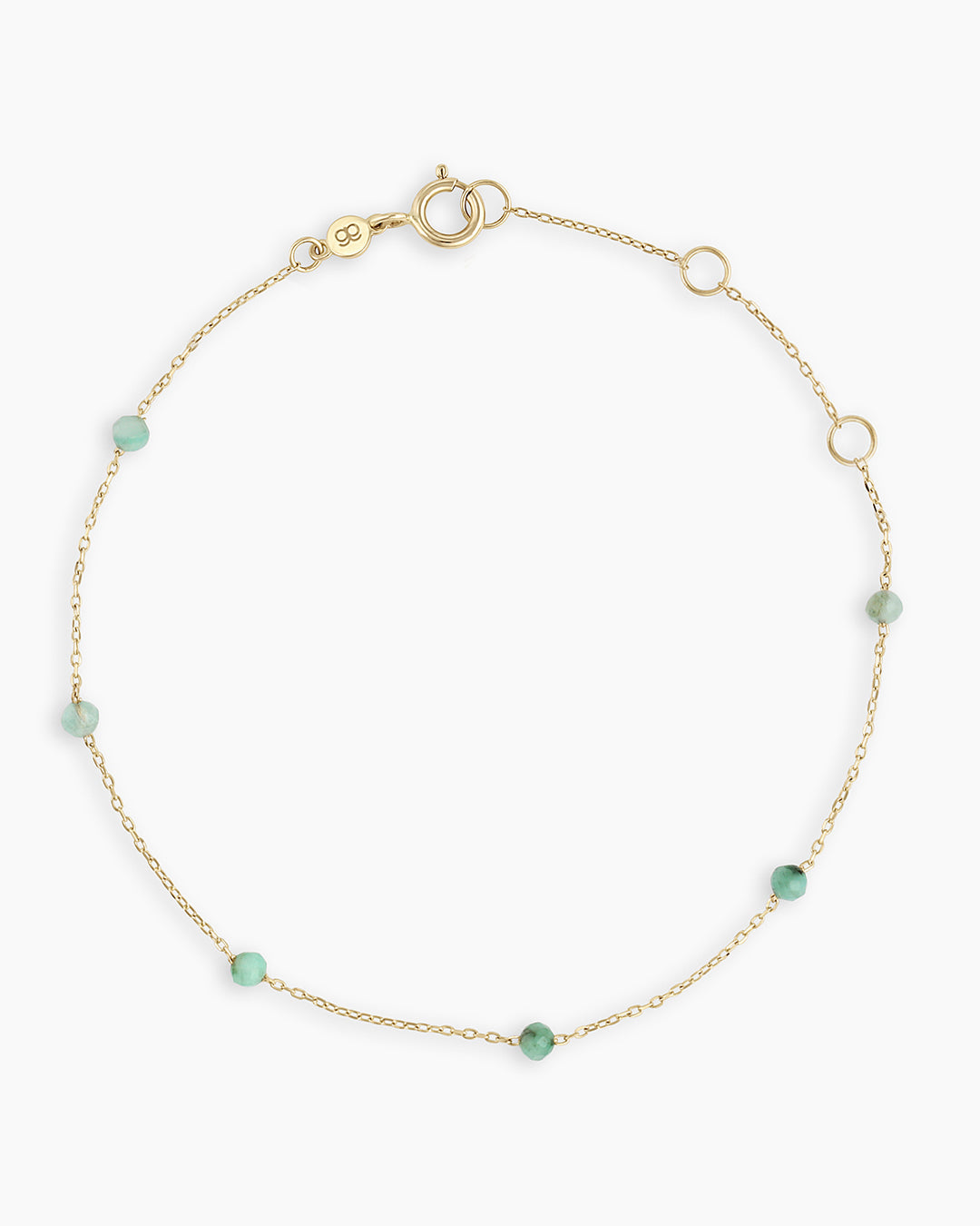 Emerald Newport Bracelet || option::14K Solid Gold, Emerald - May