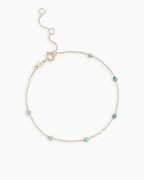 Emerald Newport Bracelet || option::14K Solid Gold, Emerald - May