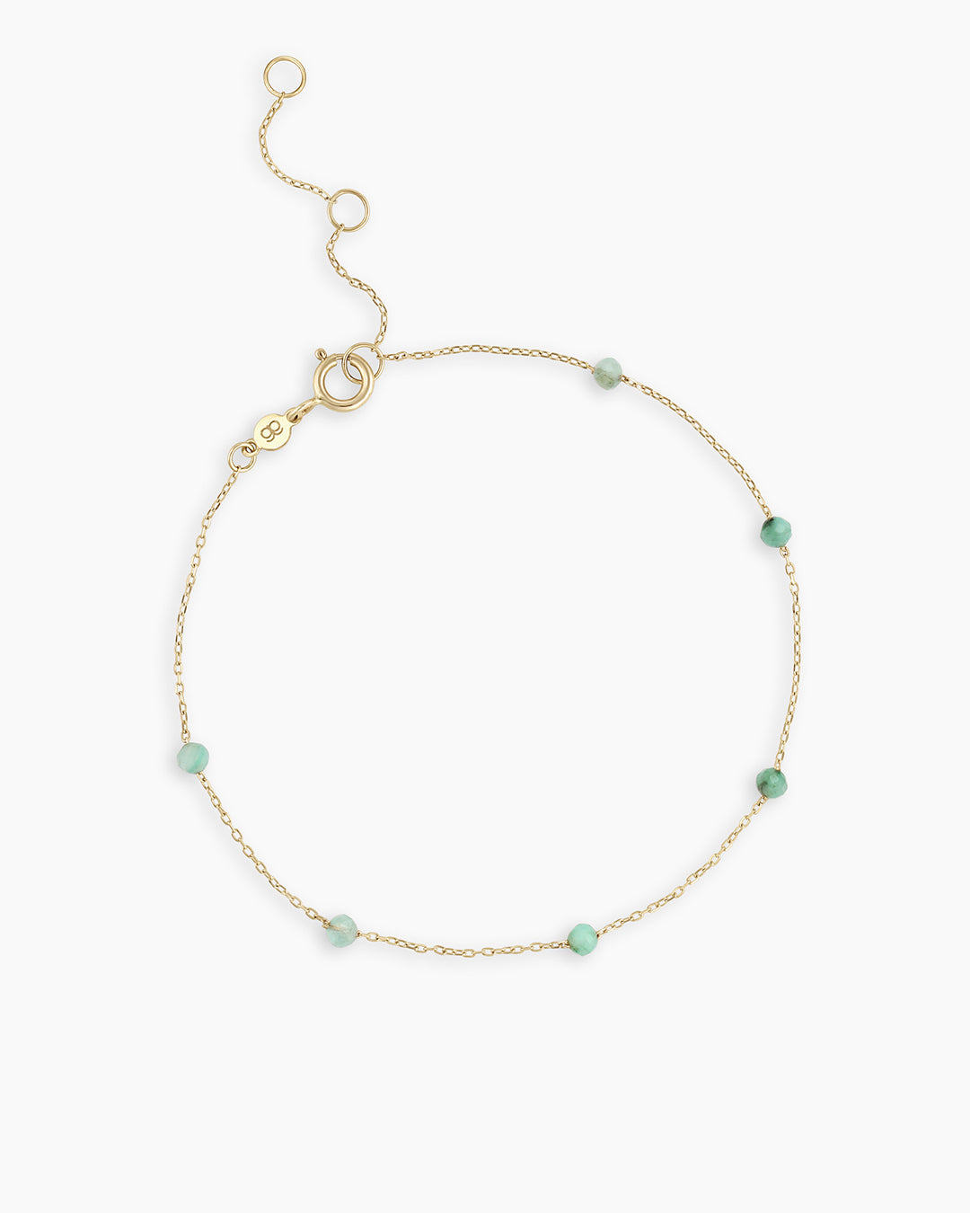 Emerald Newport Bracelet || option::14K Solid Gold, Emerald - May