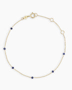 Blue Sapphire Newport Bracelet || option::14K Solid Gold, Blue Sapphire - September